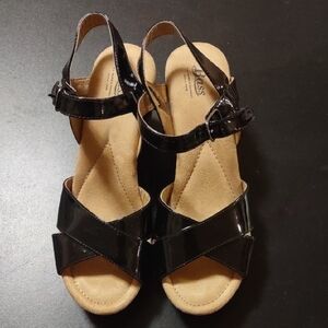G.H. Bass & Co. Black Patent Leather Sandals